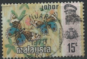 Johor 1977 - 15c Butterfly Photo - SG186 used