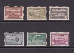 Canada 1946 Sc 268-273 set MNH(except 268-270 MH)