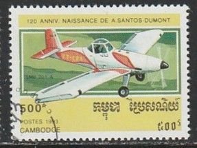 1993 Cambodia - Sc 1298 - used VF -   single - Aircraft