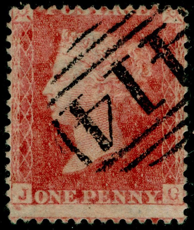 SG38, 1d pale red PLATE 39, LC14, FINE USED. Cat £35. JG