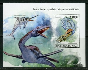 NIGER 2019 PREHISTORIC AQUATIC ANIMALS SOUVENIR SHEET MINT NH