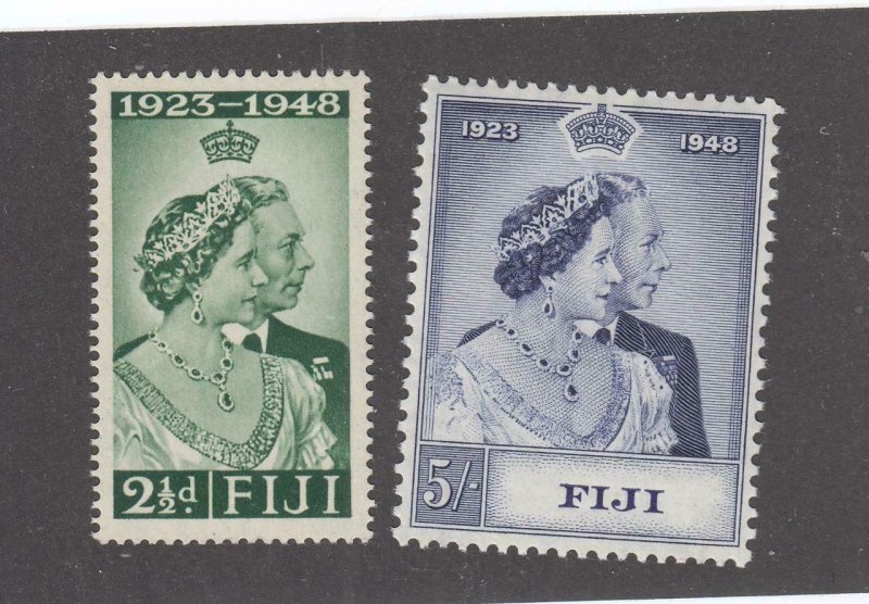 FIJI FF4 # 139-140 VF-MNH KGV1 SILVER WEDDING 1948 PO FRESH