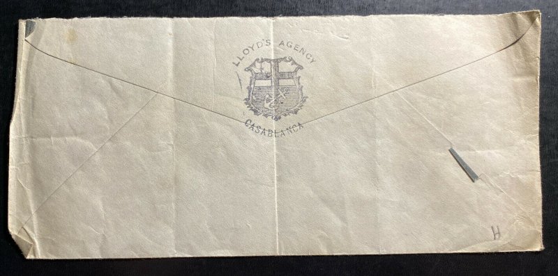 1937 Casablanca British Agencies Morocco Airmail Cover To London England