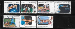 Nicaragua 1987 Pan American Games Sports Sc 1646-1652 MNH A1855