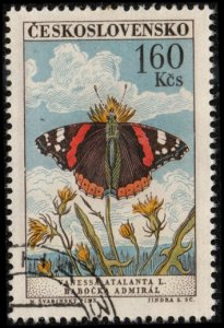 Czechoslovakia 1089 - Cto - 1.60k Red Admiral Butterfly (1961) (cv $0.80)