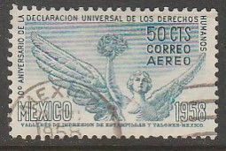 MEXICO C245, 50¢ 10th Anni Declaration Human Rights Used. F-VF.  (1391)