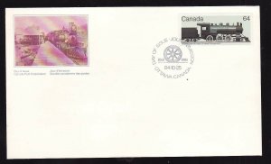 Canada-Sc#1039-stamp on FDC-Trains-Locomotives-1984-