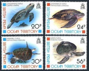 BIOT 181-184,MNH. Turtles 1996. Green, Hawksbill, Leatherback, Loggerhead.