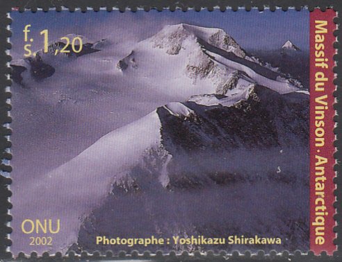 United Nations Geneva 2002 MNH Sc #394 1.20fr Vinson Massif, Antarctica