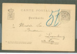 Luxembourg  1880 5c Gray on Yellowish. Long message.