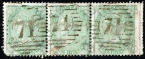 Great Britain Stamps # 28 Victoria Used Strip Of 3 Rare Scott Value $825.00