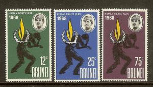 Brunei, Scott #'s 147-149, Intl Human Rights Year, MNH