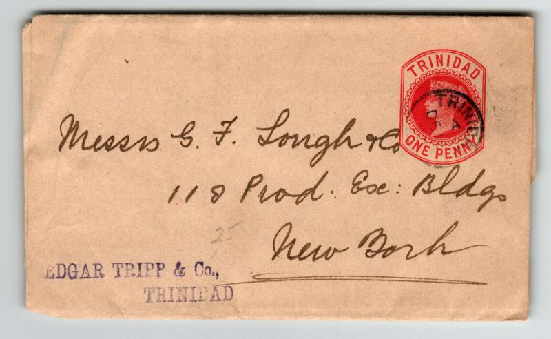 Trinidad Victorian Postal Wrapper to New York (I) - Z13711