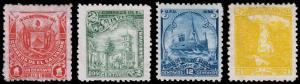 El Salvador Scott 170A-170B, 170F, 170I (1897) Mint H F-VF, CV $24.00 B