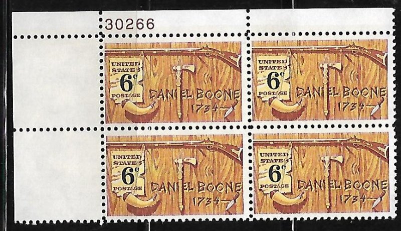 Scott #1357 6c Daniel Boone Upper Left PB #30266 F VF NH - DCV=$1.00