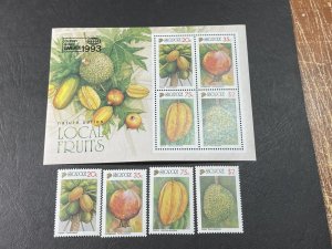 SINGAPORE # 666-669a--MINT NEVER/HINGED----COMPLETE SET & SOUVENIR SHEET----1993