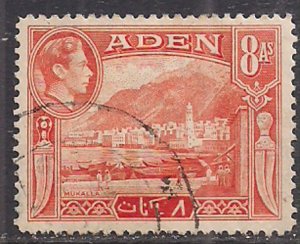 Aden 1939 - 1948 KGV1 8a Orange used ( B1319 )