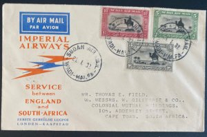 1932 Wadi Halfa Sudan First Flight Airmail Cover FFC To Cape Town South Africa