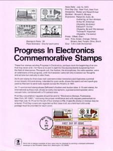 US SP332 Electronics 1500-1502,C86 Souvenir Page FDC