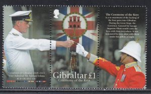 Gibraltar # 1413, Ceremony of the Keys, Locking the gates, NH, 1/2 Cat.