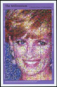 Gambia #2179 Princess Diana Flower Mosaic Postage Souvenir Sheet 1999 Mint NH