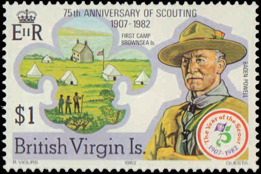 Virgin Islands #438-441, Complete Set(4), 1982, Scouts, Never Hinged