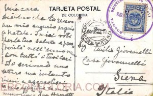 ad6197 -  COLOMBIA -  Postal History - POSTCARD to ITALY  1923