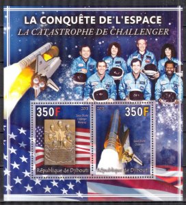 Djibouti 2013 Conquest of Space (VII) Tragedy of Challenger Sheet MNH