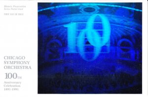 FDC in Holographic Folder UX152 Chicago Orchestra Hall Music Architecture 1990