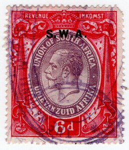 (I.B) South-West Africa Revenue : Duty Stamp 6d