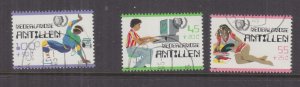 NETHERLANDS ANTILLES, 1985 International Youth Year set of 3, used.