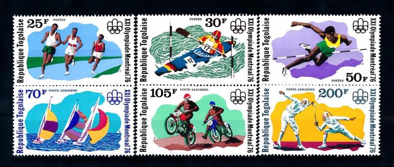 [55816] Togo 1976 Olympic games Sailing Fencing Canoeing MNH