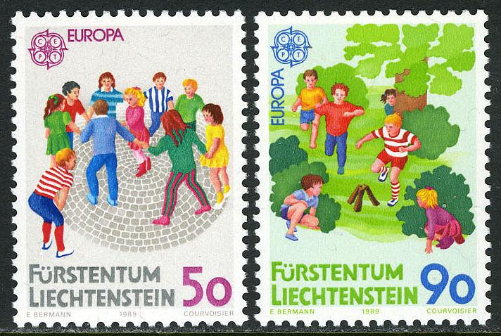 Liechtenstein 901-902, MI 960-961, MNH. Europa.Traditional children's games,1989