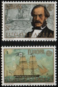 Yugoslavia 1564-65 - Mint-NH - Europa / Capt. Ivo Visin / Ship (1982) (cv $1.10)