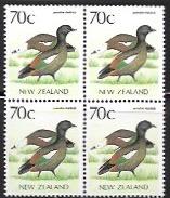 New Zealand #832 MNH Block. Ducks - Paradise Shelduck