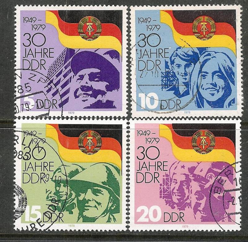 Germany DDR Scott 2044-7 Used - 30th Anniversary of the DDR