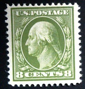 Scott #380 - VF - 8c Olive Green - Washington - OG HM - 1911
