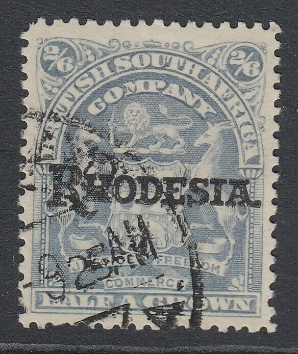 SG 108 Rhodesia 1909 2/6 Bluish grey very fine used