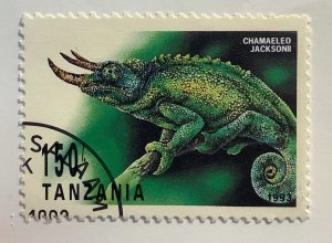 Tanzania 1993 Scott 1132 CTO - 150sh, Reptiles,  Jackson's Chameleon