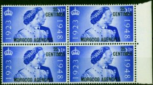 Morocco Agencies 1948 RSW 25c on 2 1/2d Ultramarine SG176 V.F MNH Block of 4 (2)