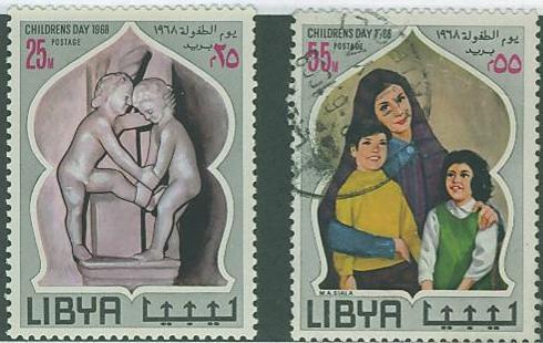 Libya SC# 334-5 Children Statue & Mother & Children M/U 