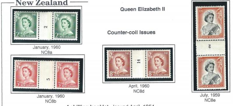 New Zealand KGVI+QEII counter-coil pair collection MNH + mh