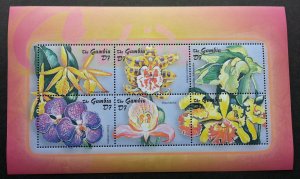 *FREE SHIP Gambia Orchids 2001 Flower Plant Flora (miniature sheet) MNH