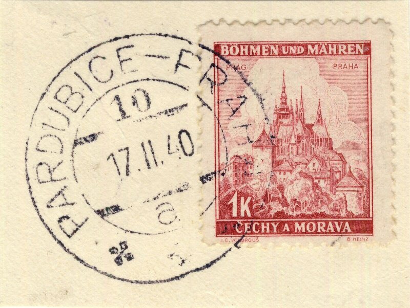 BÖHMEN u. MAHREN - 1940  PARDUBICE - PRAHA * * *  TPO n°10a CDS on Mi.28