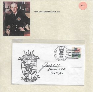 1970 Adm John McCain Jr on USS John McCain DDG-36 cover (52091)