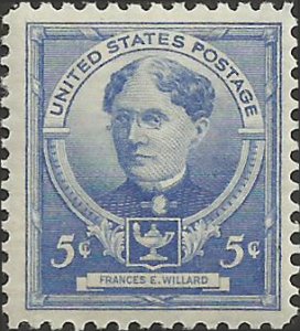 # 872 MINT NEVER HINGED FRANCES E. WILLARD EDUCATOR