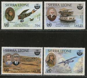 SIERRA LEONE Sc#680-684 1985 Civil Aviation Airplanes Complete Set & S/S OG MNH