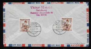 Austria C54, C56 Used on 1951 Cover to U.S.