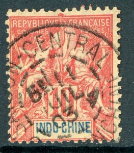 Indochina 1900 French Colony 10¢ Red  Peace & Commerce Scott #9 VFU K256 ⭐⭐⭐⭐