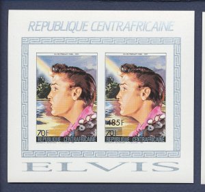 CENTRAL AFRICAN REPUBLIC - Scott 851a - MNH imperf S/S w/ 820 & 851  - ELVIS